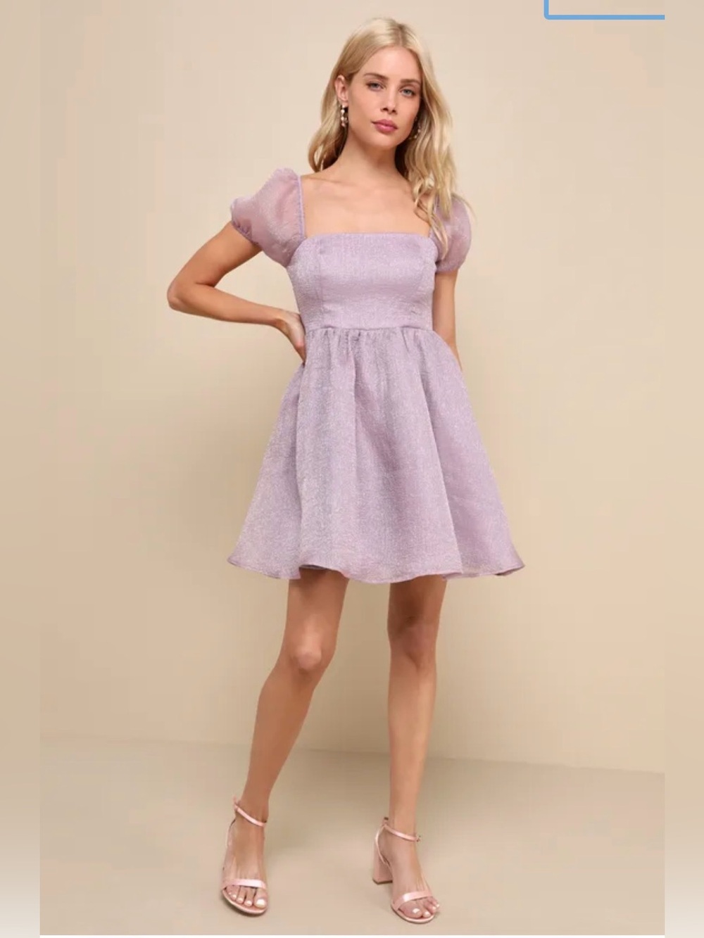 Lulus Sweetest Grace Lavender Organza Mini Dress NWT Size L